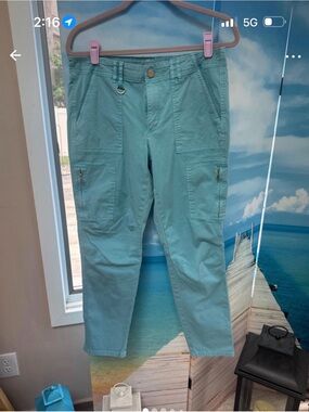 White House Black Market Utility Pants in Seafoam Green